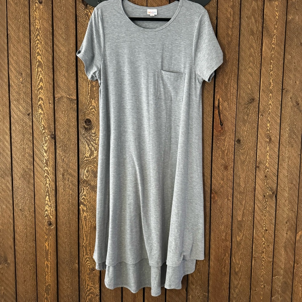 Lularoe  Carlee dress, gray with pocket, size XL
